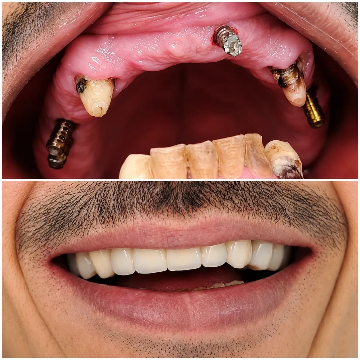 فك علوي كامل على الزرعات — زراعة الأسنان